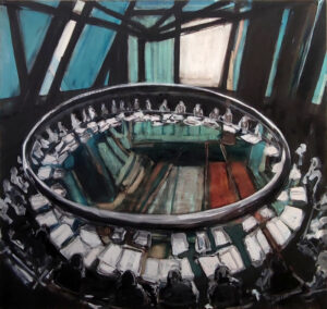 The War Room, oil on canvas, 90 x 190cm, 2025