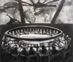 The War Room, oil on canvas, 60 x 70cm, 2025
